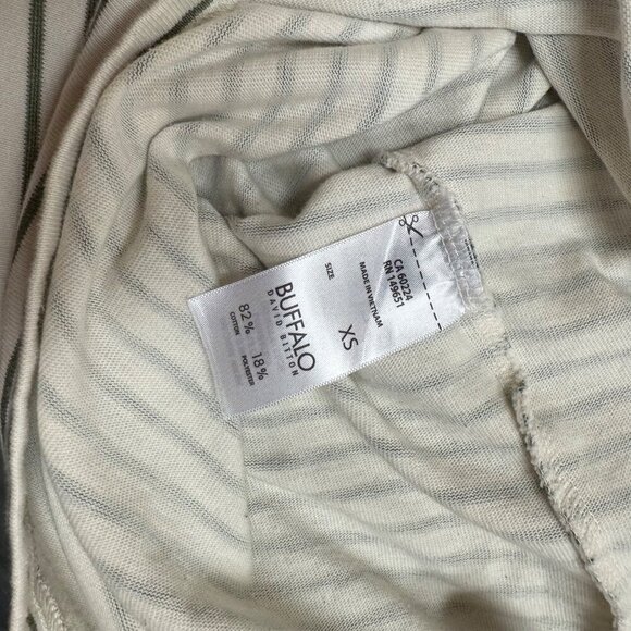 BUFFALO DAVID BITTON SHIRT DRESS WOMENS XS CREAM AND GREEN - Picture 5 of 6